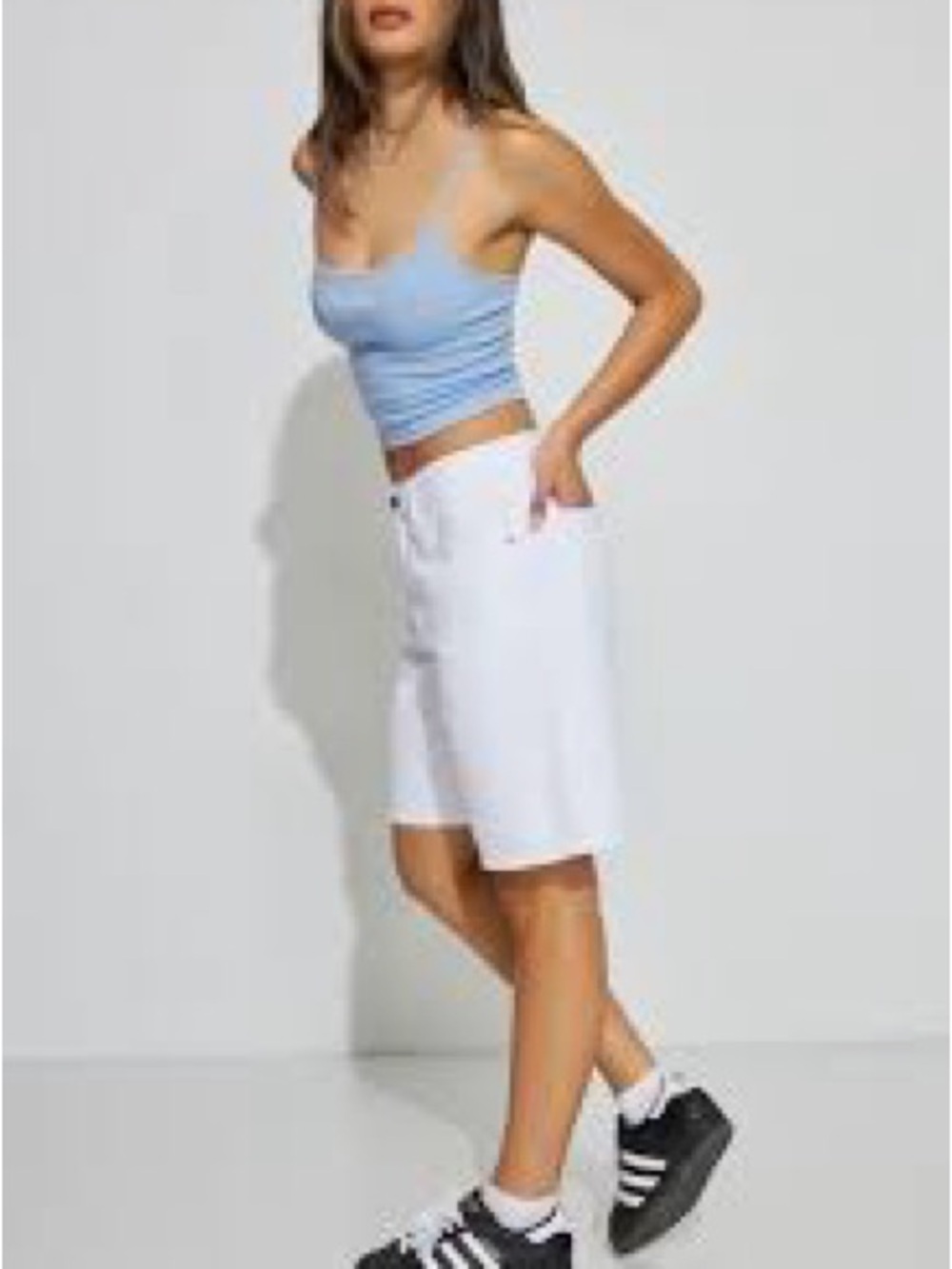 Garage Denim Bermuda Style Skate Shorts White Size 00/23 Baggy